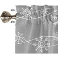 thumbnail image 3 of Rdsfhsp Winter Snowflake Valance Curtain, Rod Pocket Valances for Kitchen Windows, White Ripple Grey Short Curtains Privacy Panel Window Treatment for Bedroom Bathroom Kitchen 54x19 Inch, 3 of 5