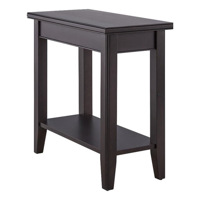 Pemberly Row Table d'Appoint Moderne Étroite en Bois avec Tablette, Noir