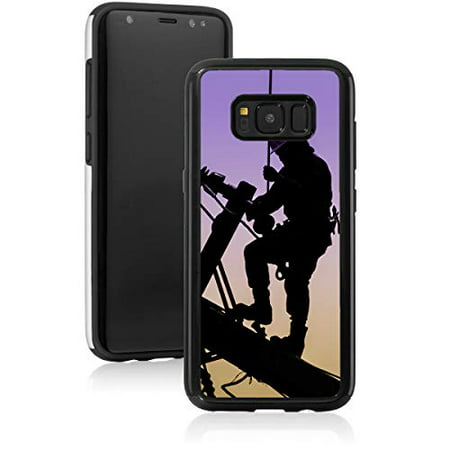 Shockproof Impact Hard Soft Case Cover for Samsung Galaxy Electrician Lineman Repairman Worker (Black, for Samsung Galaxy
