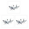 thumbnail image 1 of 3pcs/set Whale Herbal Tattoo Sticker Waterproof Sweat-proof Patch Simulation Half Waterproof, 1 of 1