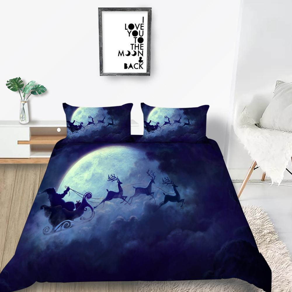 Blue Sky Christmas Night Winter Bedding Sets Cosy Duvet Covers