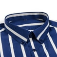 thumbnail image 2 of Men's Striped Button-Down Collar Iron-Free Stretch Dress Shirt, Long Sleeve All-Season Casual, 2 of 7