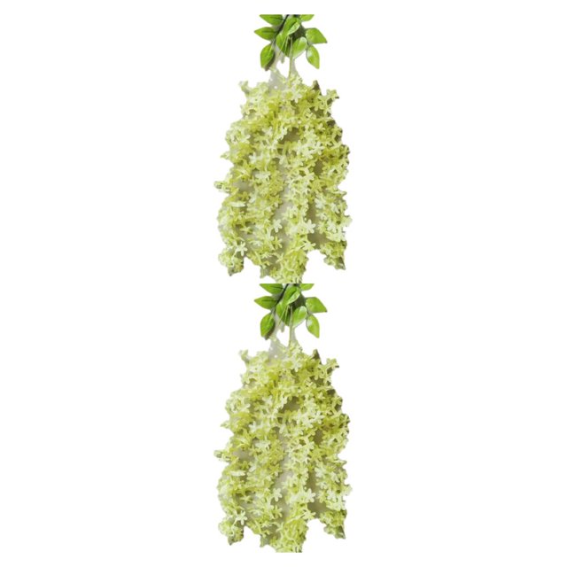 Bewildely Flor artificial interior o exterior para decoración del hogar Flores artificiales Decoración Wisteria Jardín de bodas Bajo verde 1 paquete 2Conjunto