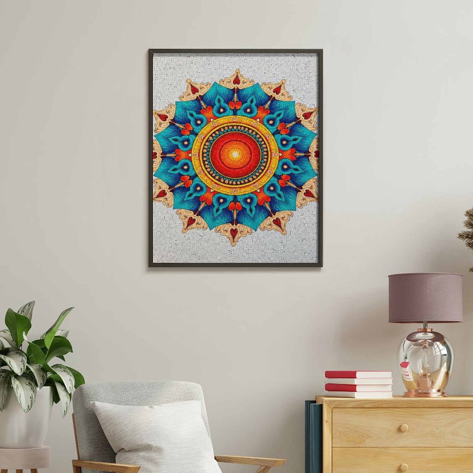 Paint By Numbers Kit for Adults Beginner - DIY Colorful Mandala Pattern Art Design Canvas Painting Kits for Adults, Frameless Paint By Number for Adults for Home Wall Decor 16x20 Inch