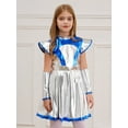 thumbnail image 2 of YiZYiF Enfants Filles Costume de Cosplay Extraterrestre de l'Espace Robe de Danse Tutu à Manches Cap Métalliques avec Poignets pour Fête d'Halloween Argent 6, 2 of 7