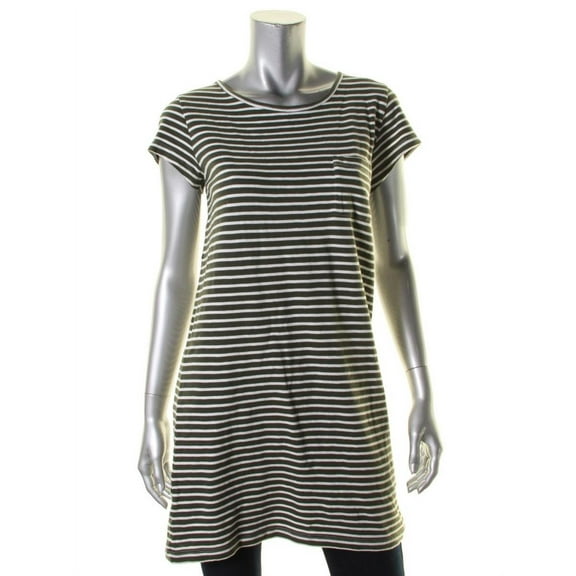 Joie Womens Striped Tee Shirt Dress, Green, Small
