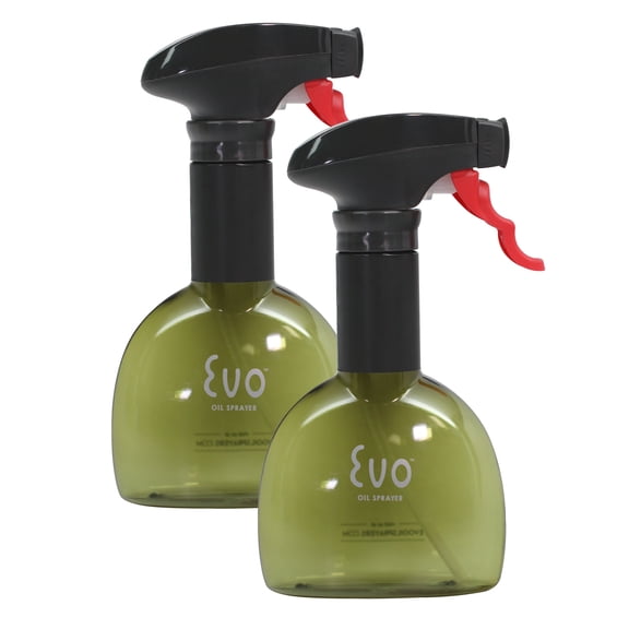 Evo Mini Oil Sprayers, Non-Aerosol For Olive Oil, Cooking Oils And Vinegars, Set Of 2, Green, 8-Ounce Capacity, For Grilling, Roasting, Air Frying, Baking And Salad Prep