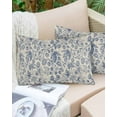 thumbnail image 6 of Blue Flowers Throw Pillow Cover 24 x 36 Inch Decorative Pillow Cover Retro Rustic Botanical Floral Leaves Vines Lumbar Pillowcase Seasonal Rectangle Cushion Case for Couch Sofa Bed Living Room, 6 of 7