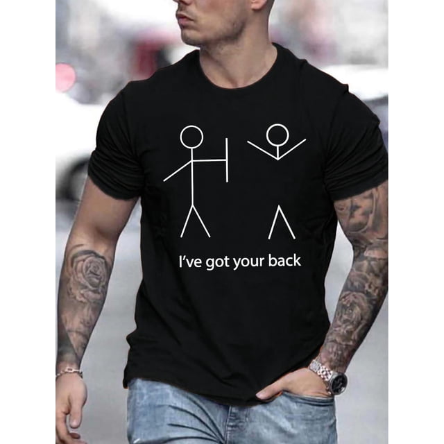 Men's Casual Fashion T-Shirt with Unique Print Design - Round Neck, Machine Washable - Perfect for Summer, Sports, Daily