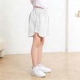 thumbnail image 5 of DAETIROS Girls White 100% Cotton Shorts Heart Doodle Print Side Split Elastic Waist Soft Breathable Summer Play Sizes 2T-12,Size 11-12 T, 5 of 6