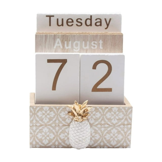 Calendario de madera, calendario perpetuo, tablero de cuenta regresiva, adornos decorativos para el hogar, regalos, decoraciones de escritorio, libros, adornos de escritorio, accesorios de fotografía