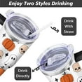 thumbnail image 3 of Ghost Pumpkin Skull Tumbler, Halloween Cup 40 Oz Tumbler with Handle and Straw Lid, Fall Cup Halloween Tumbler Keeps Drinks Cold & Hot, Stainless Steel Halloween Coffee Mug Halloween Gifts For Women, 3 of 6