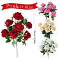 thumbnail image 3 of Artificial Roses 1 Pc 7 Heads Burnt Edge Bouquet Artificial Roses Flower with Stems Slik Fake Flowers Bouquet for Valentine's Day Home Wedding Party Decoration, 14.96 Inch, Beige, 3 of 9