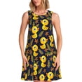 thumbnail image 1 of Vsdgher Robes d'Été Imprimé Canards pour Femmes Robe de Plage Décontractée Col en U Sans Manches Robe d'Été Ample avec Poche, 1 of 7