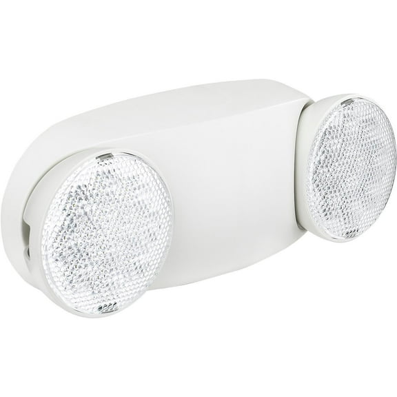 Global Industrial 2 Head Round LED Emergency Light w/ Adjustable Optics Ni-Cad B