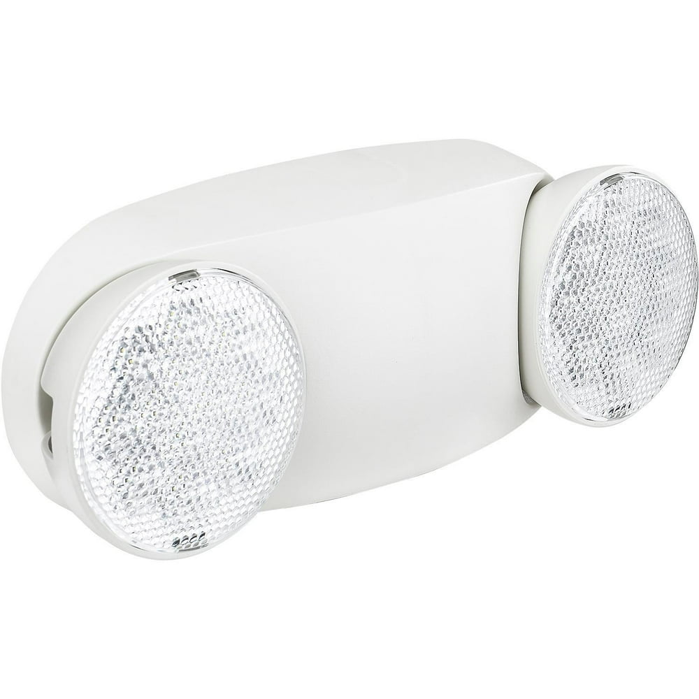 2 Head LED Emergency Light Adjustable Optics NiCad Battery Backup