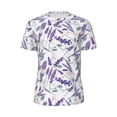 thumbnail image 5 of Wukai Lavender Flowers Print Men's Short-Sleeved Mesh T-Shirt,Quick-Dry Short Sleeve Workout T-Shirt-, 5 of 8