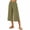 Army Green, variant on Ahabrexf Women's Natural Fiber Linen Cropped Pants, Elastic Waist Wide Leg Pocketed Casual Cropped Trousers for Summer Daily Wear
