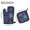 thumbnail image 2 of Yayeee Oven Mitts and Pot Holder Set of 2 Heat Resistant Kitchen Gloves Baking Hot Pad, Blue Fireworks Pattern, 2 of 5