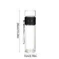 thumbnail image 3 of WSZZL Double Wall Glass Water Bottle with Infuser for Loose Leaf Tea - Heat Proof, Leakproof, Portable Travel & Office Use - Clear Transparent Tea Separation Cup, 3 of 4
