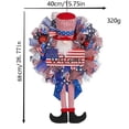thumbnail image 3 of dajkiuy Patriotic Wreath for Front Door, 4th of July Wreaths for Door Wall Memorial Day Decor, Independence Day Hanging Decoration for Outside Home Farmhouse Holiday, 3 of 9