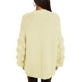 thumbnail image 5 of Vedolay Womens Sweaters Long Sleeve Solid Color Jacket Coat Beige,XL, 5 of 5