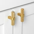 thumbnail image 3 of GlideRite 2.25 in  Brass Gold European Knurled Solid Steel Cabinet T-Bar (Pack of 25) - Brass Gold, 3 of 3