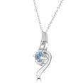 thumbnail image 3 of Gemistry 925 Sterling Silver Blue Topaz Pendant Necklace For Women (0.40 Cttw, Gemstone Birthstone, Round Shape 5MM, with 18 inch Silver Chain), 3 of 4