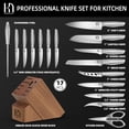 thumbnail image 4 of KnifeSaga Kitchen Knife Set with Block 17 Pcs, Knife Block Set, Japanese High Carbon Stainless Steel Knives Set for Kitchen with Sharpener, Razor Sharp Premium Block Knife, 4 of 9