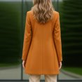 thumbnail image 4 of Women's Elegant Single-Breasted Wool Coat - Mid-Length Solid Color Long-Sleeved Winter Outerwear, Yellow, M, 4 of 5