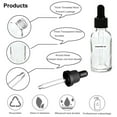 thumbnail image 3 of 5 Pack Transparent Glass Dropper Bottle with 1 Funnels & 1 Dropper & 14pcs/sheet small bottle stickers 30ml Glass Bottles for Essential Oils, Liquids - Leakproof Travel Bottles, 3 of 5