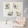 thumbnail image 4 of PixonSign Adhesive Posters Duotone Old-Fashioned Forest Tree Wall Arts, Set of 4 Floral Botanical Landscape Canvas Prints, Classic Vintage Nature Wall Décor for Home Decor - 12"x16", 4 of 5
