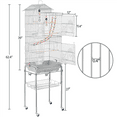 thumbnail image 6 of Yaheetech 62.4''H Rolling Metal Bird Cage Large Parrot Cage with with Detachable Stand & Toys, Light Gray, 6 of 12