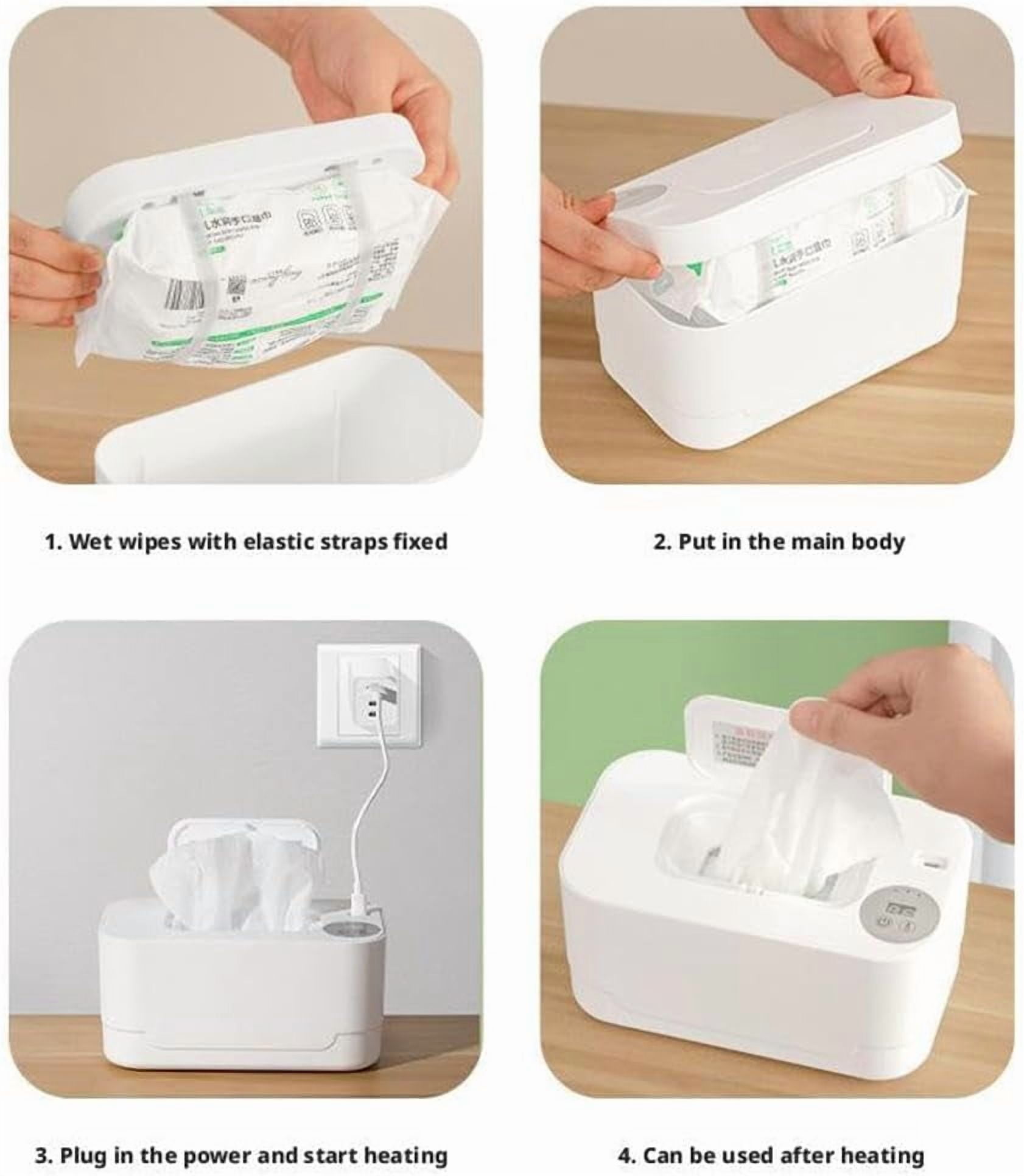 Baby Wipe Warmer, Large Capacity Wipes Dispenser, Fast and Even Heating, Diaper Wipe Warmer with Night Light, Newborn Essentials
