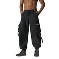thumbnail image 1 of Handshe Men's Solid Color Work Pants with Functional Design Durable Everyday Casual Wear, 1 of 6