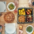 thumbnail image 2 of Loobuu Divided Serving Tray with Lid, Removable Divided Platter Food Storage Containers with 4 Compartment for Christmas Party, Veggies, Snack, Fruit, Nuts, Candy, Cracker, Chip, 2 of 6