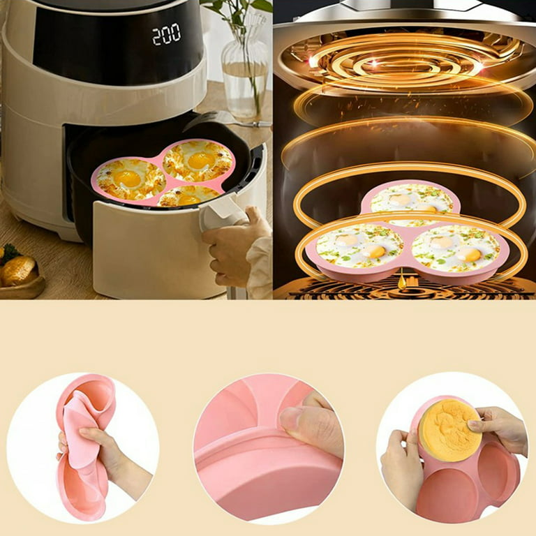 Silicone Air Fryer Egg Pan Mold Reusable for Air Fryer Baking Cooking  Accessorie 