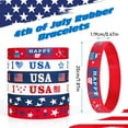 thumbnail image 3 of Silicone Wristbands, Silicone Rubber, Rubber Bracelets Bulk, Bulk Prizes for Kids, Red White and Blue Accessories, 8 in Circumference, 6 Assorted designs, independence Day, 3 of 5