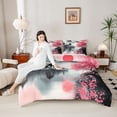 thumbnail image 4 of Castle Fairy Adults Oriental Cherry Blossom Twin Comforter Sets,Japanese Style Bedding Set, 4 of 8