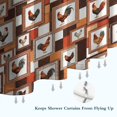 thumbnail image 6 of Rooster and Frame Brown Pattern Modern Waterproof Shower Curtain Set with 12 Hooks, Washable Decorative Bathroom Shower Curtain, 6 of 6