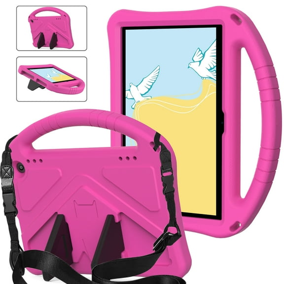 Dteck fror Fire HD 8 Tablet Case for Kids, Kindle Fire HD 8 Case, Amazon Fire Tablet 8 Case, Shockproof Handle Stand Kids Case for Amazon Kindle Fire HD 8 / 8 Plus (12th/10th Gen, 2024/2022),Rose