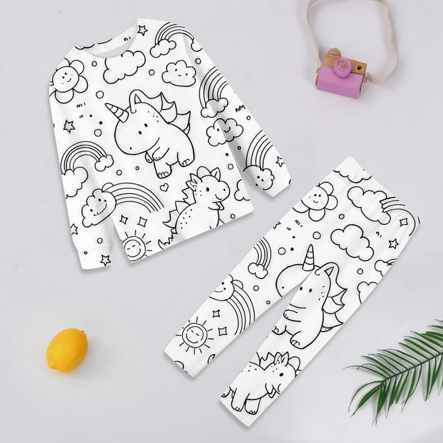 Interactive DIY Hand Painted Coloring Pajama Set Kids Homewear For Childrens And Comfortable Nightwear