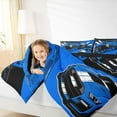 thumbnail image 4 of Homewish Racing Car Queen Comforter Set,Speed Extrame Sport Bedding Sets,Blue Black Bedding Comforter Set For Kids,Microfiber Bedroom Decor Reversible,3-Piece, 4 of 8