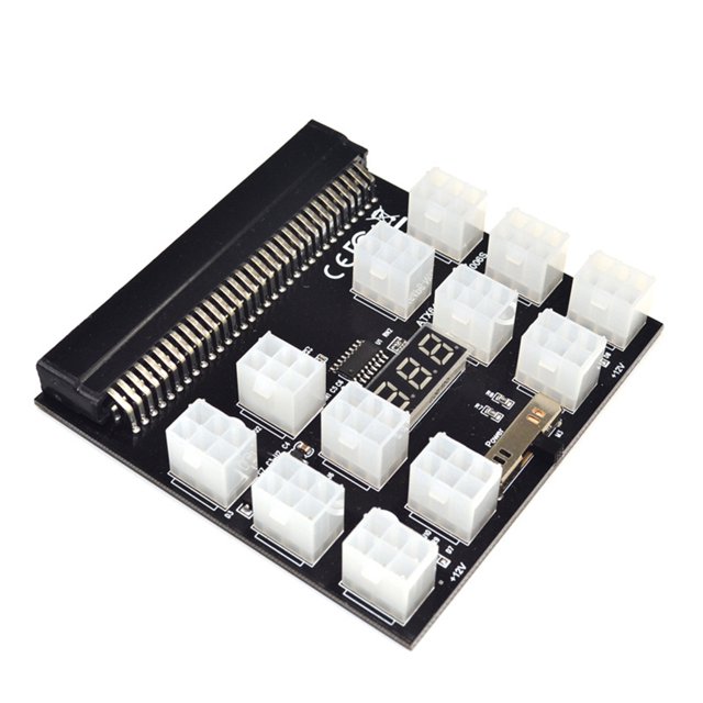 Seitruly PCI-E 12V 1200W 17 x 6Pin Server Breakout Board Adaptador de fuente de alimentación Pantalla Tarjeta Módulo Conector Accesorios Electrónica miscelánea Tipo 2