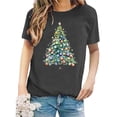 thumbnail image 5 of Aligament Christmas Shirts for Women, Black Christmas Gifts, Women's Christmas Print Round Neck Short Sleeve T Shirt Top, 5 of 5