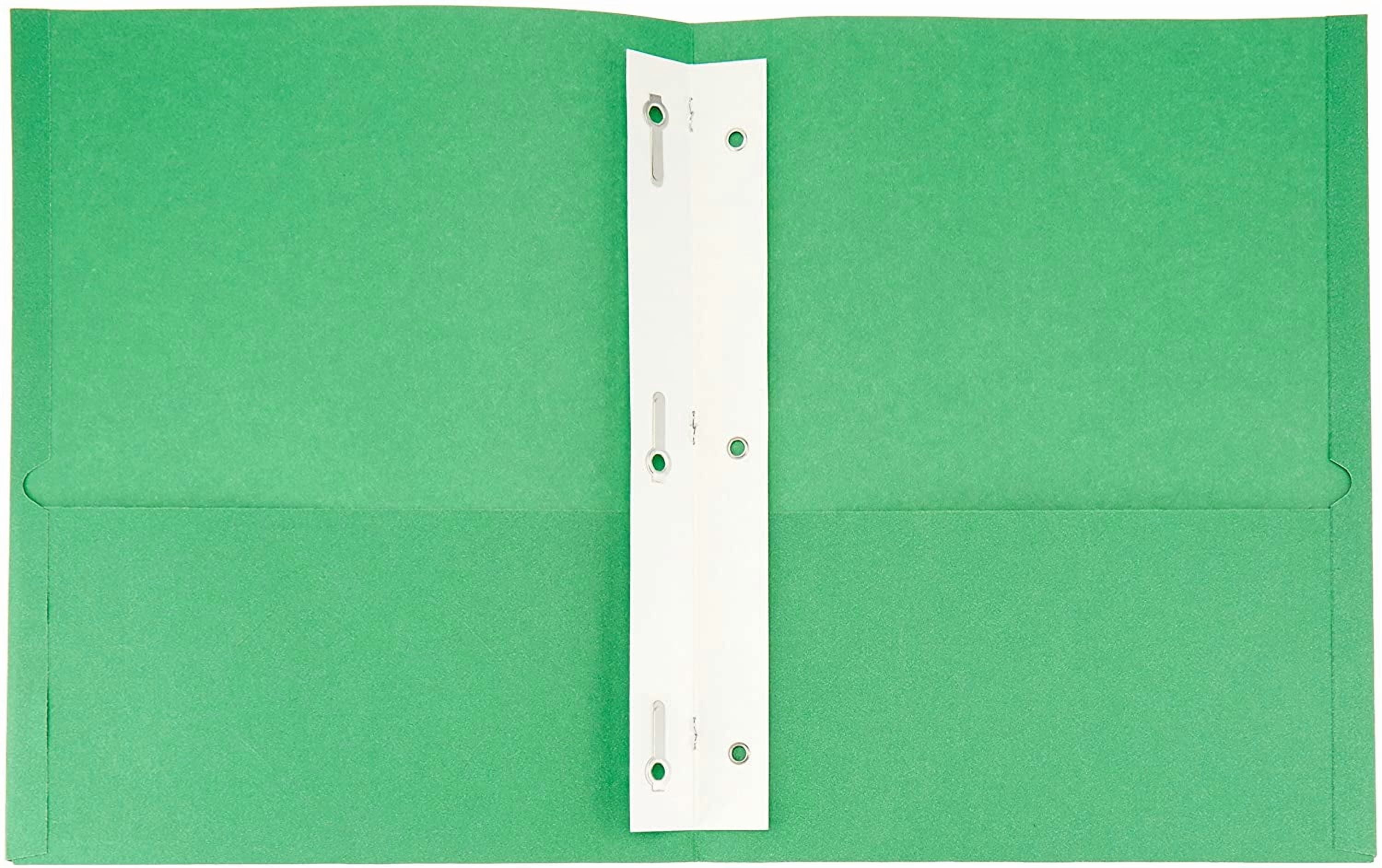 Twin Pocket File Folders with Fasteners, Letter Size, Business Card Slot, Assorted Colors, 25-Pack