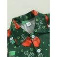 thumbnail image 5 of Jxzom St. Patrick's Day Toddler Baby Boy Outfits 12M 18M 2T 3T 4T 5T Shamrock Print Short Sleeve Lapel Shirt + Shorts Summer Clothes Set, 5 of 8