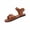 Brown, variant on Women's Flat Sandals Plus Size Round Toe Open-Toe Cross Strap Shoes Outdoor Comfortable Summer Casual Sandals