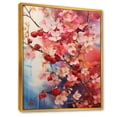 thumbnail image 2 of Designart "Pink Cherry Tree Blossoms in Summer II" Landscapes Framed Wall Art - Traditional Blue Tree Cherry Blossom Living Room Framed Canvas Art, 2 of 6