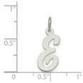 thumbnail image 3 of White Sterling Silver Charm Pendant 18 mm 8-12 Rhodium-Plated Medium Script Initial E, 3 of 3